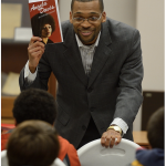 Patrick Alexander talks about the work of Angelia Davis and her use of 'up words'. Photo by Robert Jordan/